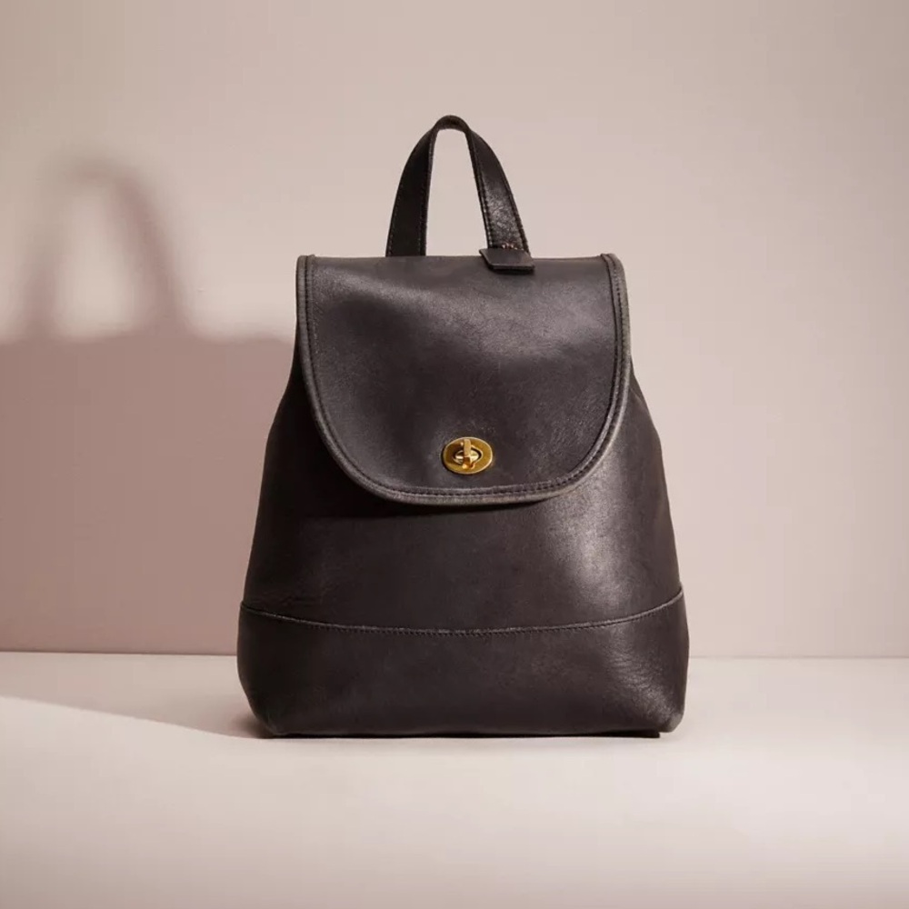 Coach 9791 Vintage Black Leather Large Daypack